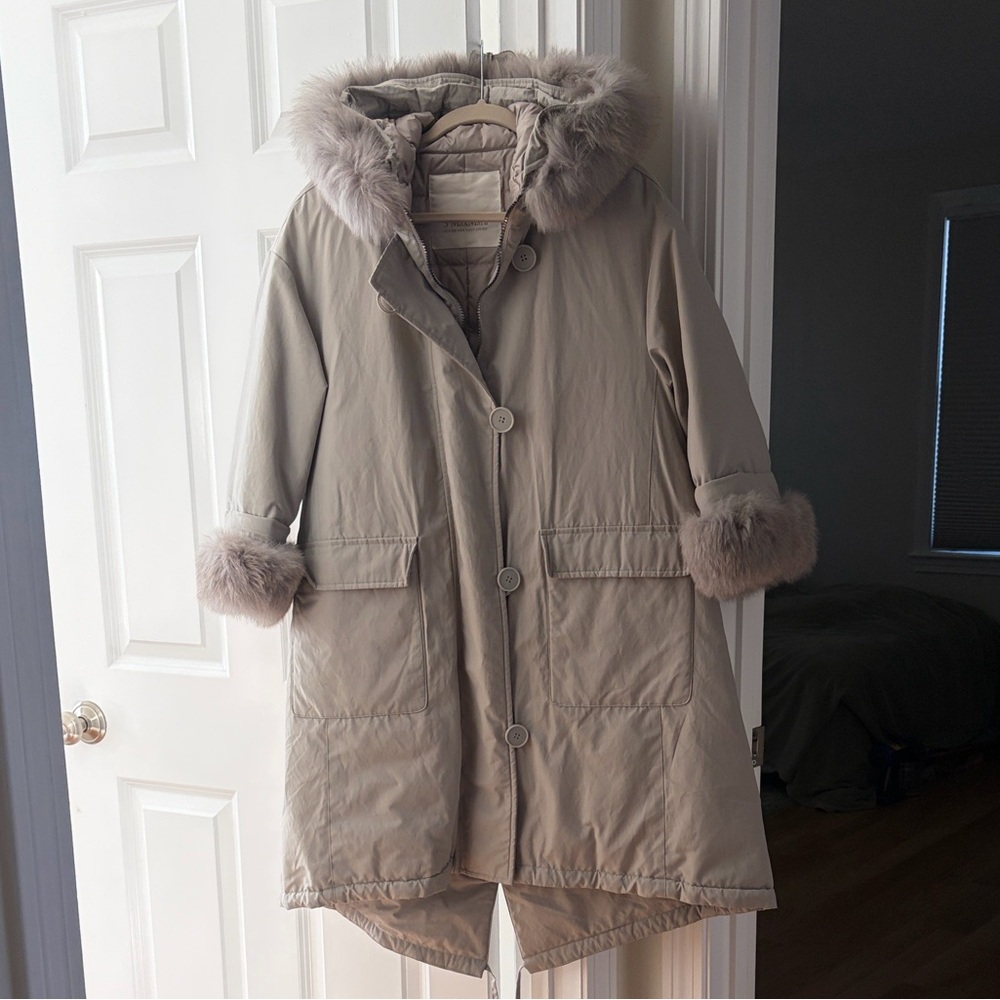 S Max Mara padded parka with fur trim